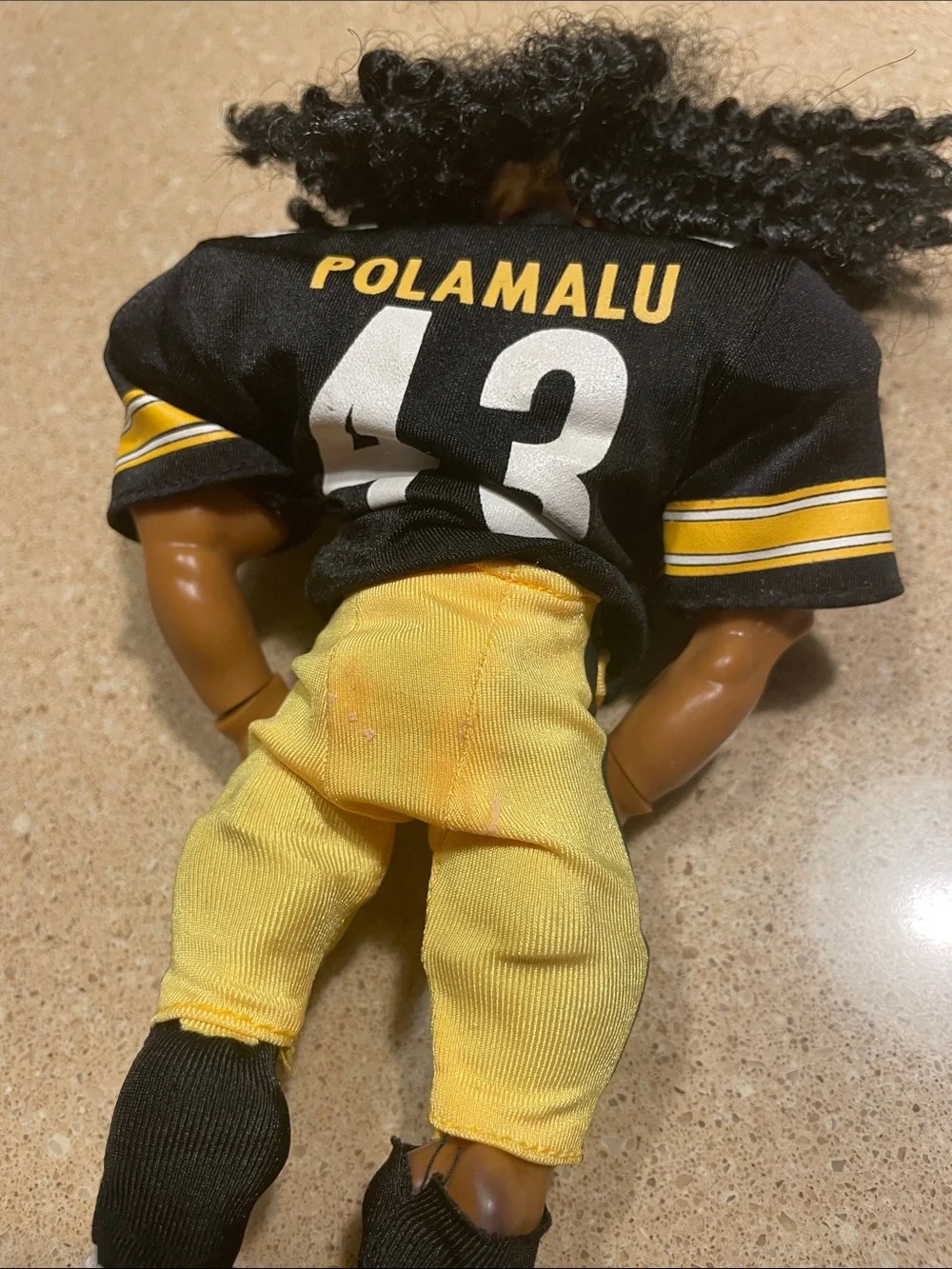 Troy Polamalu Doll in Black & Yellow Jersey (#43)